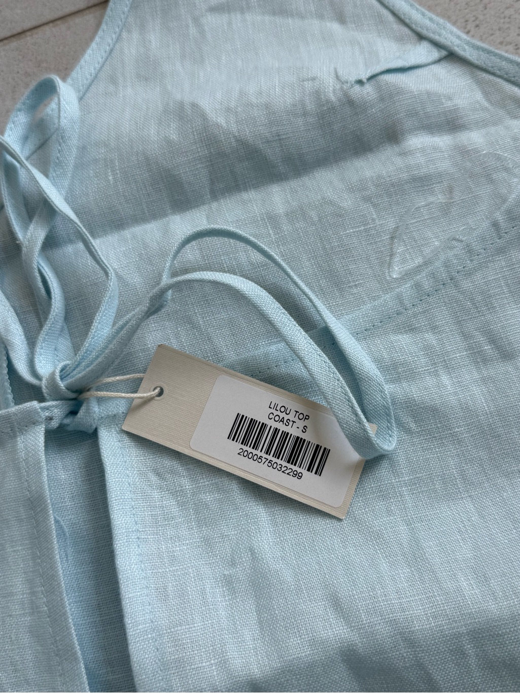 Elce Lilou Linen Halter Top - Light Blue — image 7 of 8
